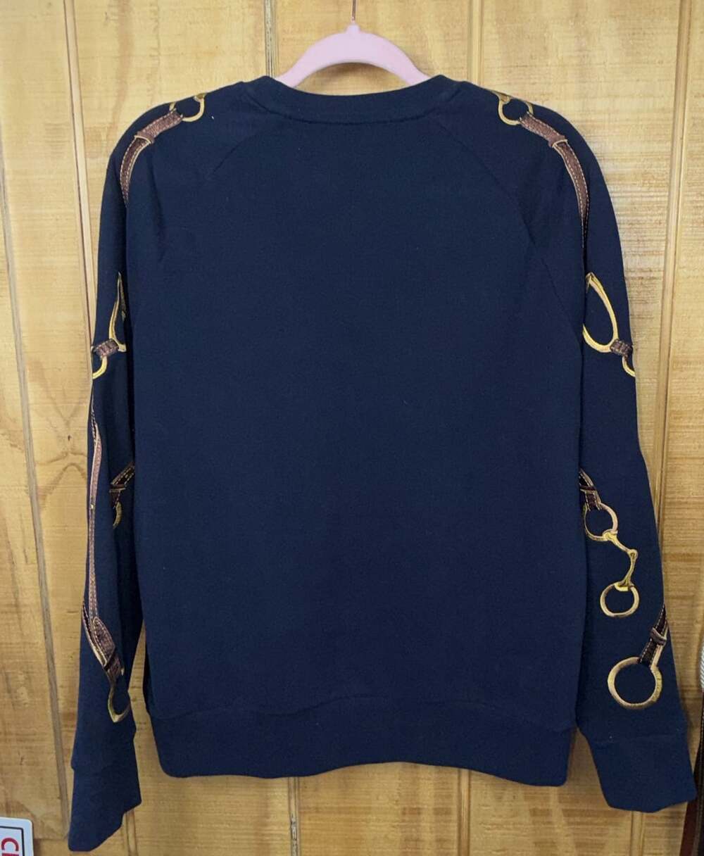 RARE Ralph Lauren Purple Label Made in Italy Equestrian Silk Sweatshirt Medium - Picture 6 of 6